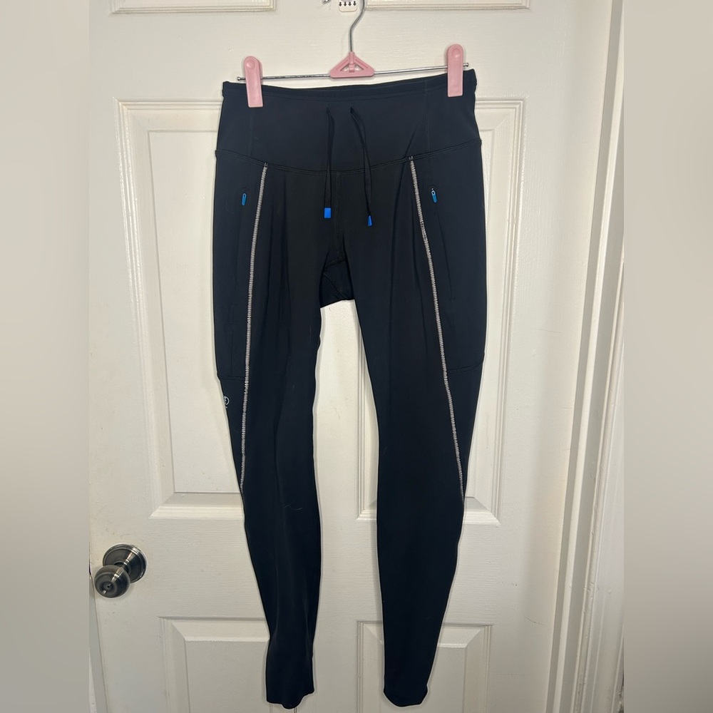Janji Aurora Black Tight Running Athletic Fleece Leggings Women Size Small